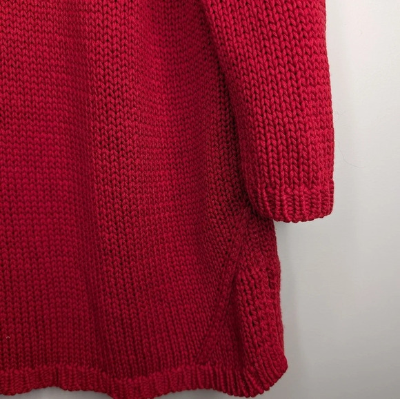 Vintage Northern Reflections Red  Knit 3/4 Sleeve V Neck Sweater Top Women Large - Picture 2 of 8